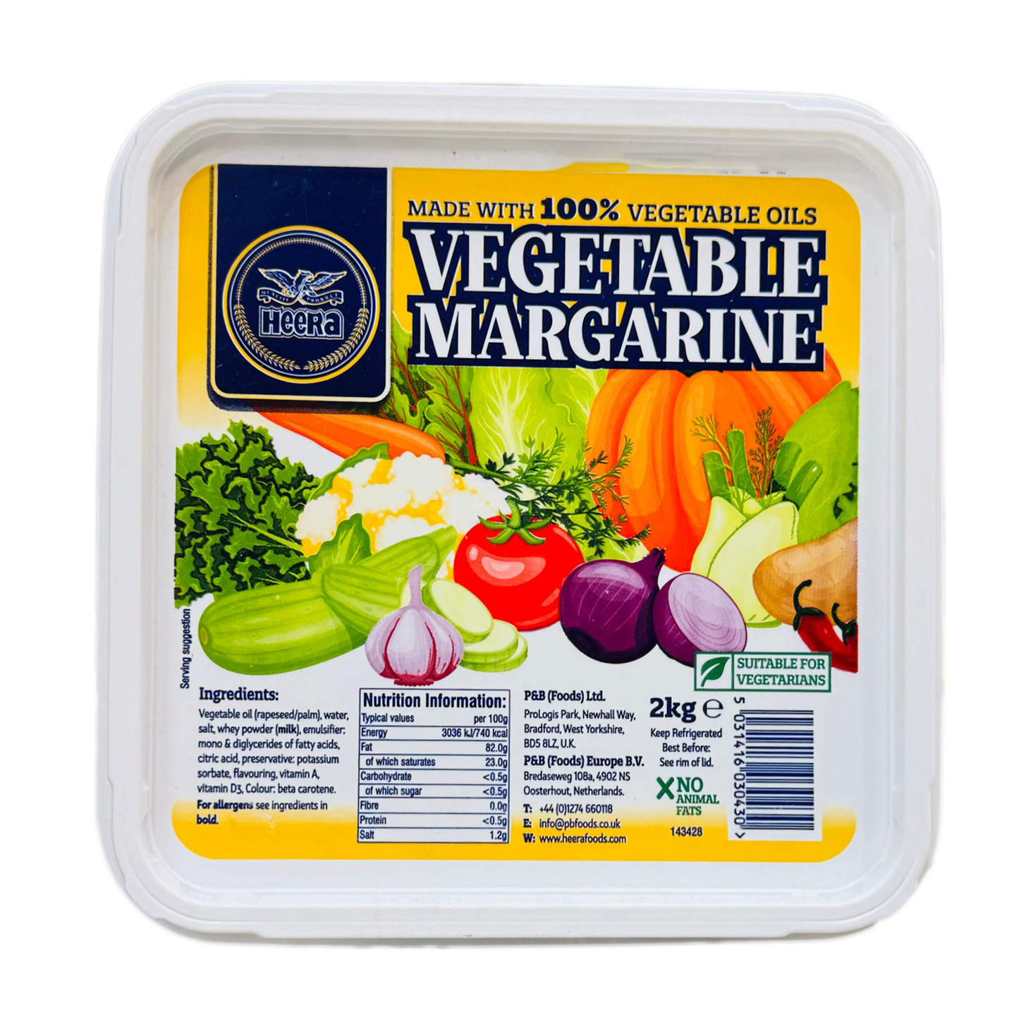 HEERA VEGETABLE MARGARINE 6X2KG