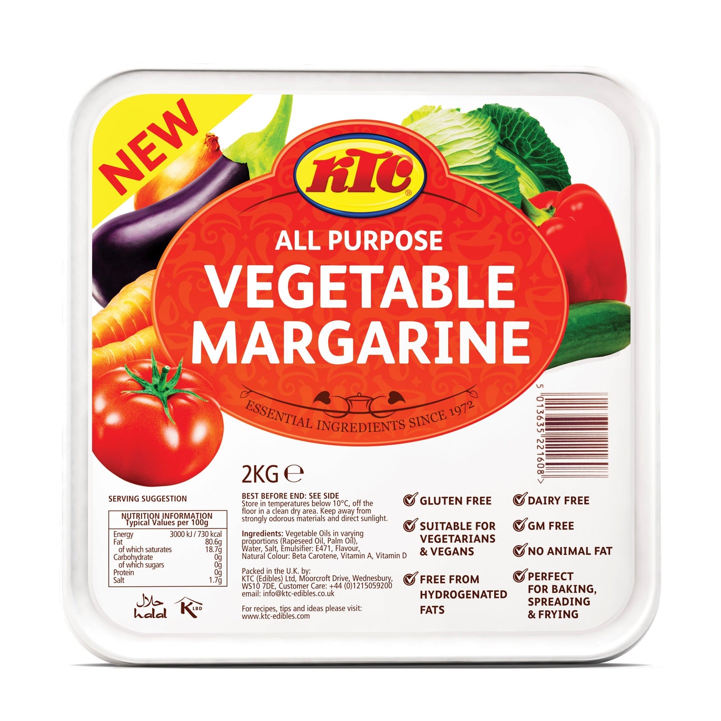 KTC VEGETABLE MARGARINE 6X2KG