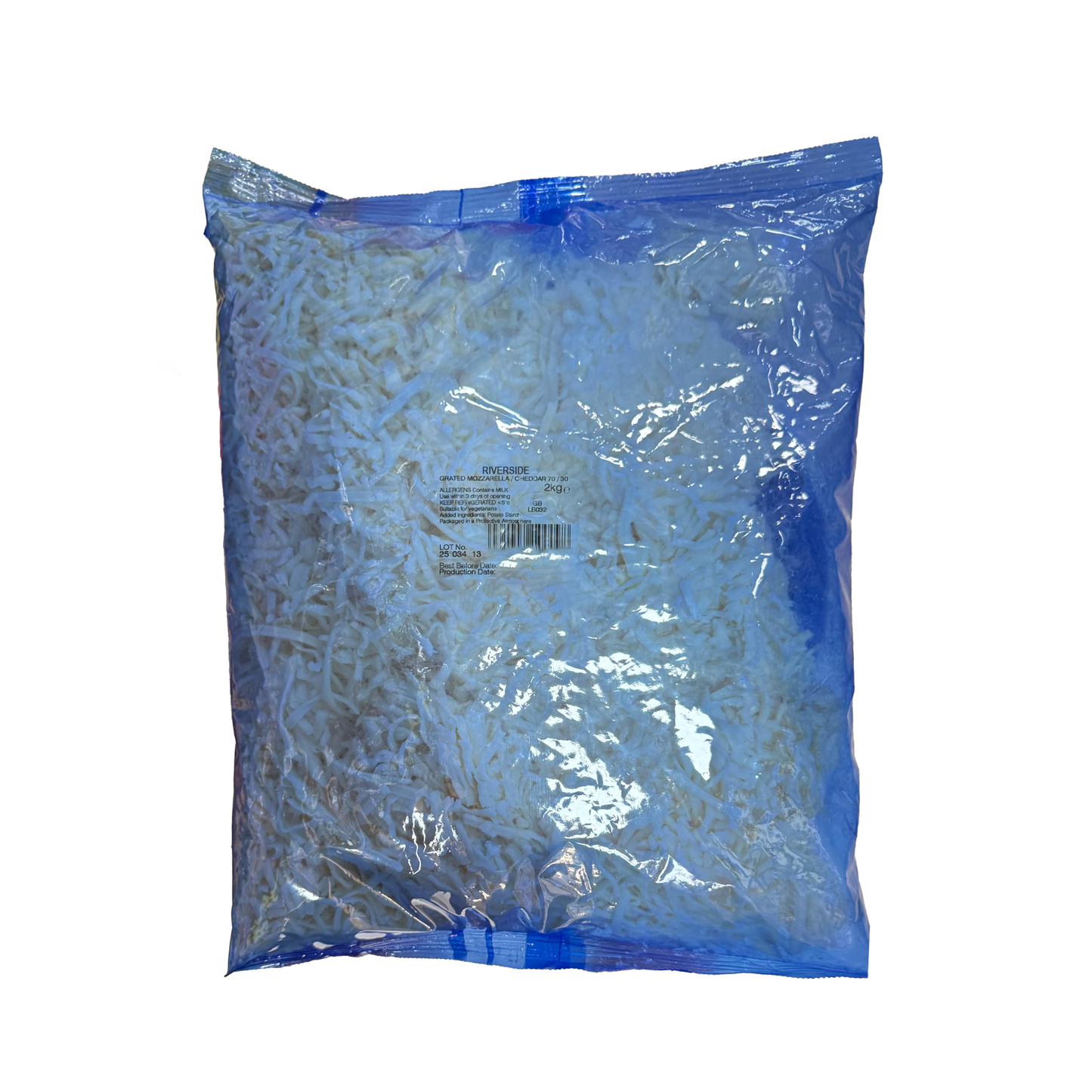 RIVERSIDE GRATED WHITE MILD CHEDDAR 6X2KG
