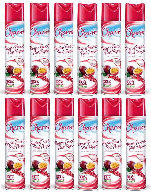 CHARM PASSIONFRUIT & PINK PEPPER AIR FRESHENER 12PK 240ML