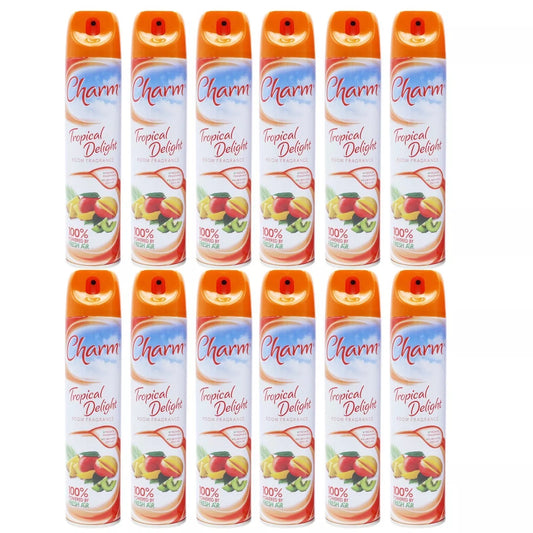 CHARM TROPICAL DELIGHT AIR FRESHENER 12PK 240ML