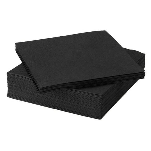 DUNI SMALL BLACK COCKTAIL 2PLY NAPKINS 24X24CM 300'S