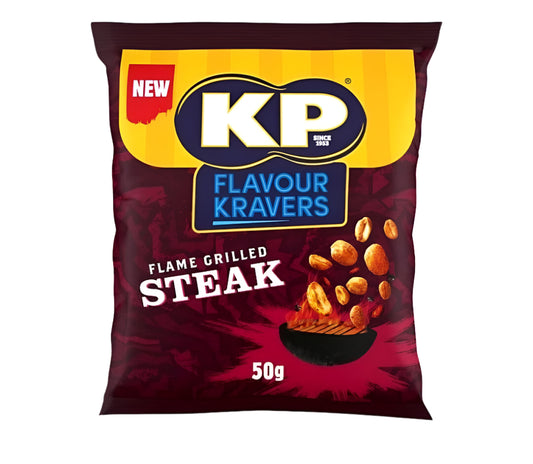 KP FLAME GRILLED STEAK PEANUTS 21PK 50G