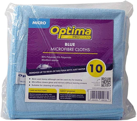 OPTIMA BLUE MOCROFIBRE CLOTH 10PK