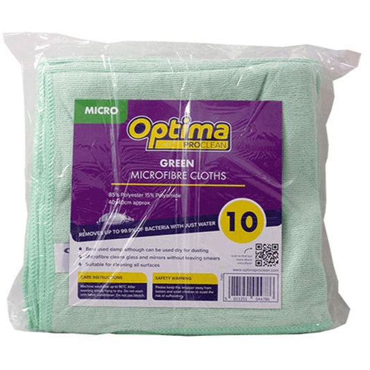 OPTIMA GREEN MOCROFIBRE CLOTH 10PK