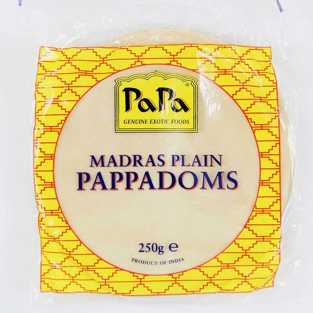 PAPA POPPADOMS MADRAS PLAIN 60X250G