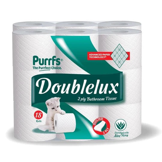 PURRFS DOUBLELUX TOILET ROLLS 3X18PK