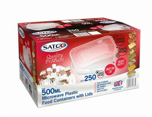 SATCO PLASTIC CONTAINER & LIDS 500ML 250PK