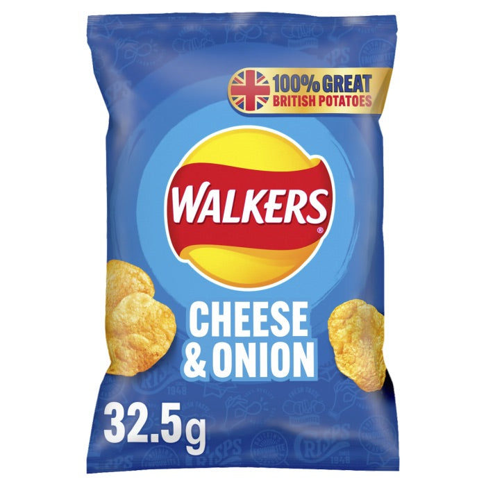 WALKERS CHEESE & ONION CRISPS 32X32.5G