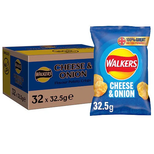 WALKERS CHEESE & ONION CRISPS 32X32.5G