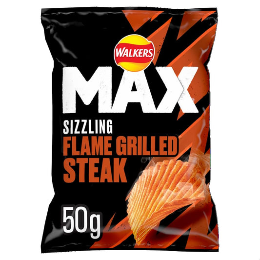 WALKERS MAX SIZZLING FLAME GRILLED STEAK 24X50G