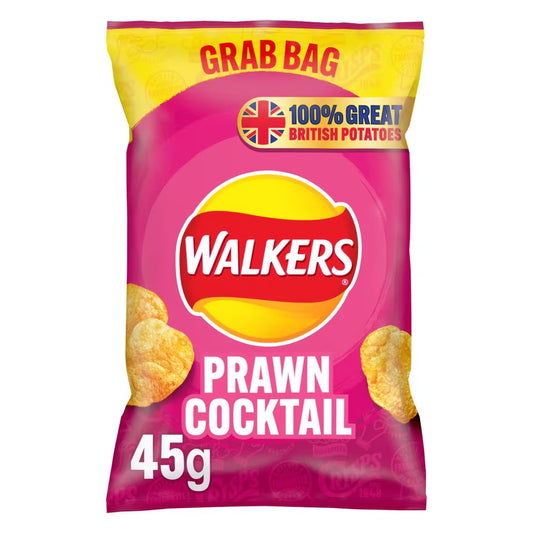 WALKERS PRAWN COCKTAIL CRISPS GRAB BAG 32X45G