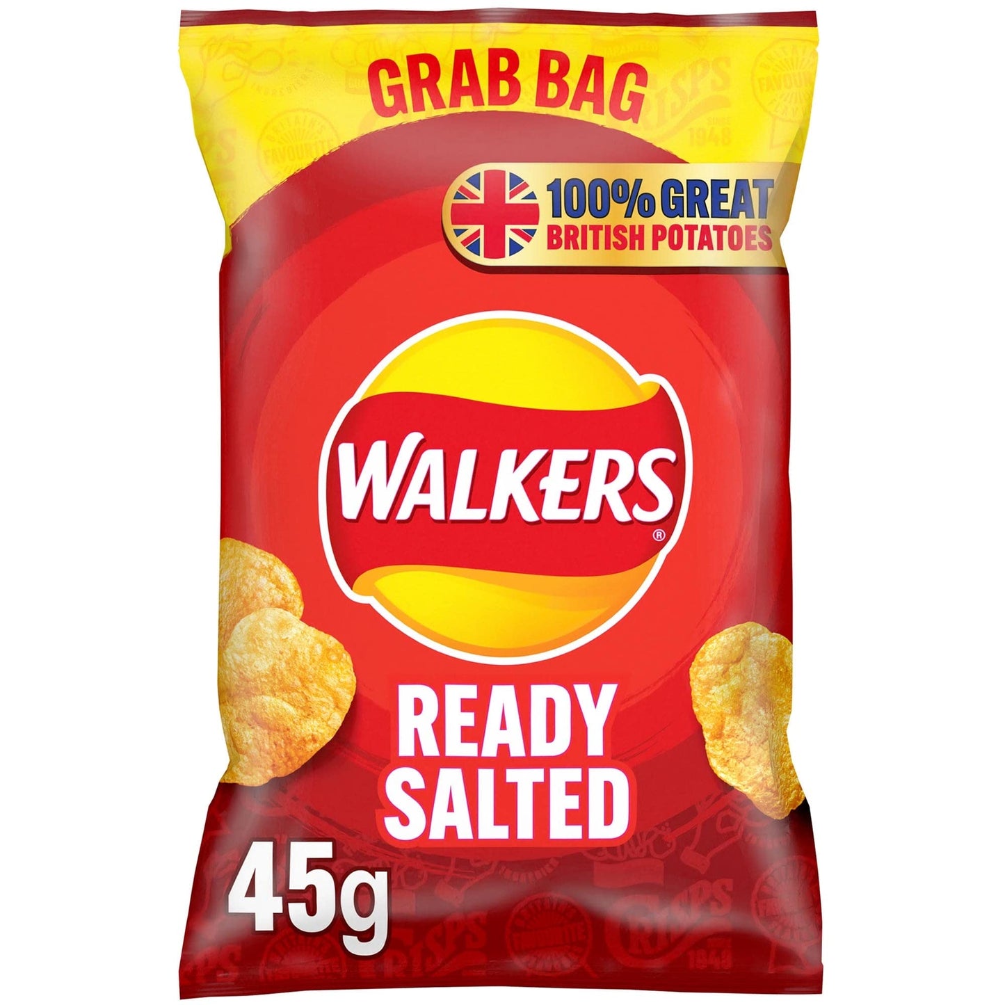 WALKERS READY SALTED CRISPS GRAB BAG 32X45G