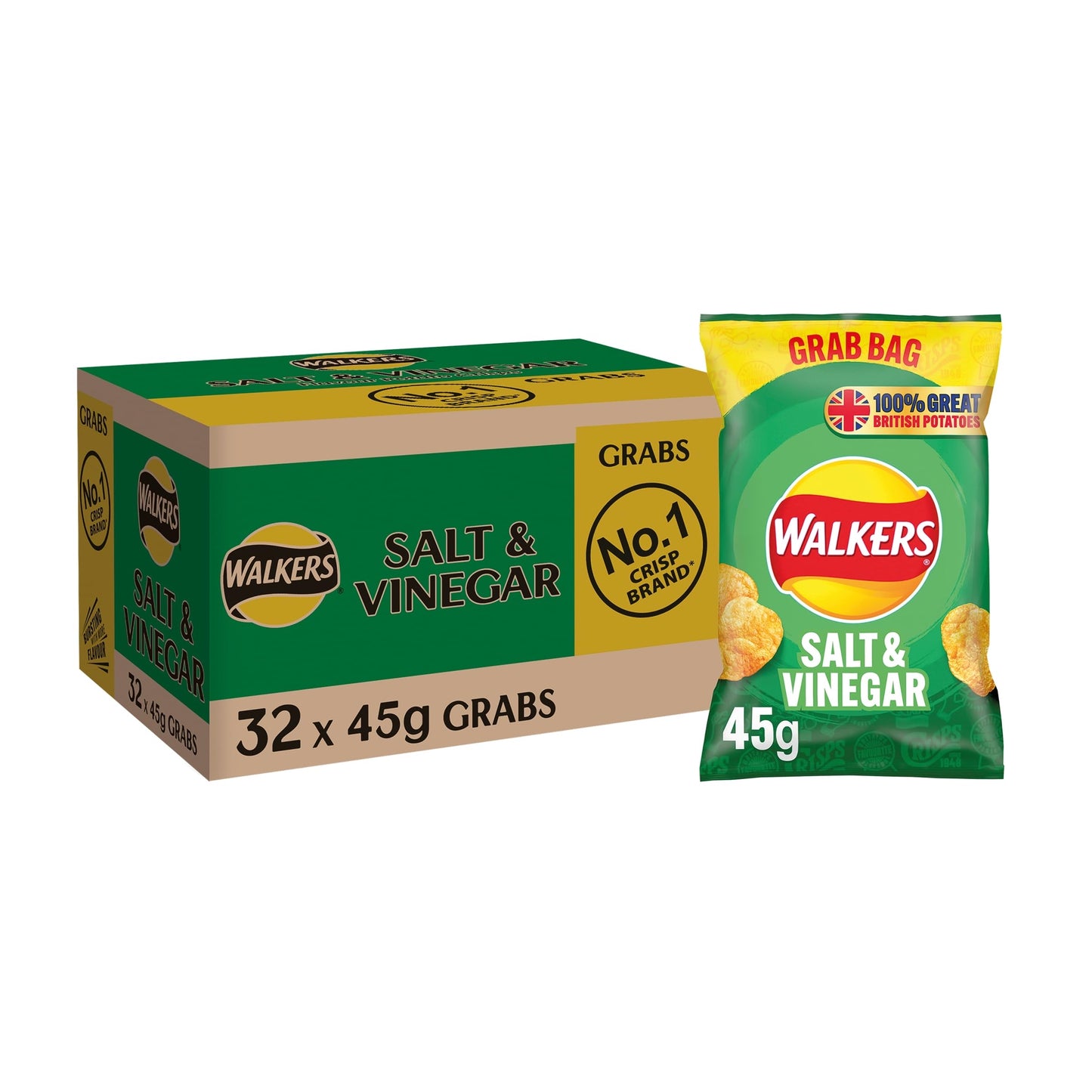 WALKERS SALT & VINEGAR CRISPS 32X32.5G